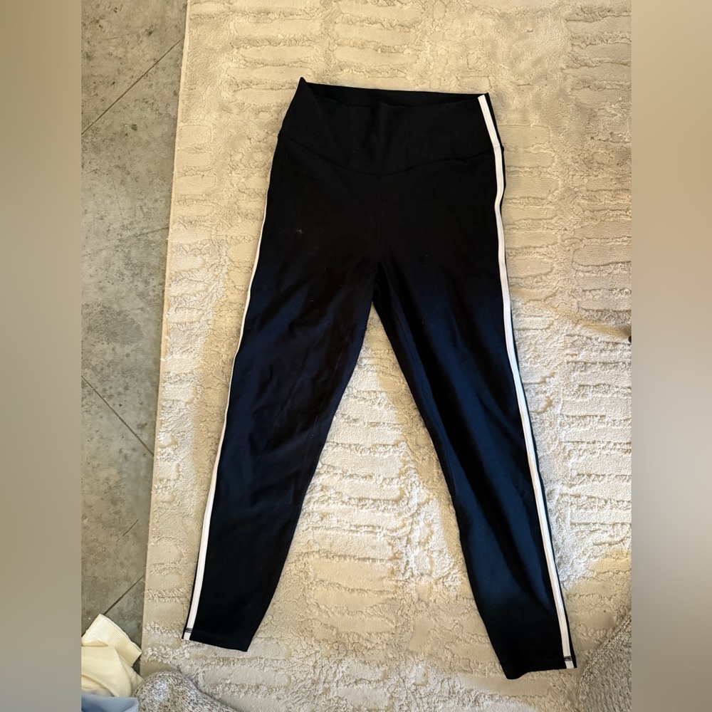 Abercrombie & Fitch Black Leggings with White Stripe